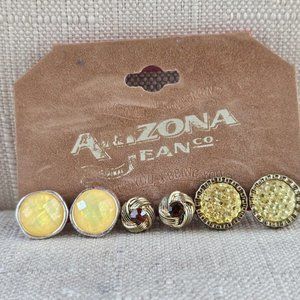 Arizona Jeans Co Women Earrings Set of 3 Stud Earrings Ear Fashion Jewelry